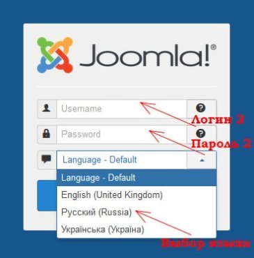 Форма входу в Joomla